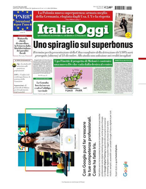 Italia oggi : quotidiano di economia finanza e politica